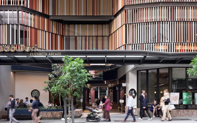 Student housing towers revive historic arcade